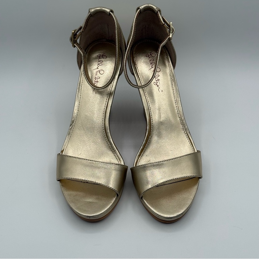 Lilly Pulitzer "Bridgette" Metallic Gold / Cork Wedge
Sandals in Size 10M - Picture 14 of 16